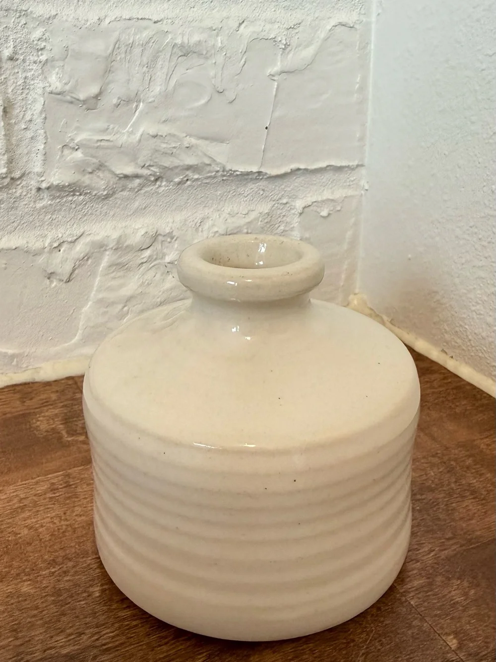 Hand-Thrown Sara Cream Ceramic Bud Vase Small Farmhouse Pottery